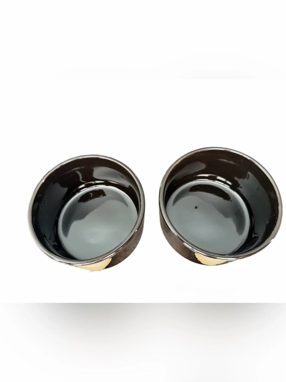 Z GALLERIE Multi-Use Storage Duo (Set of 2) Black with Gold lid